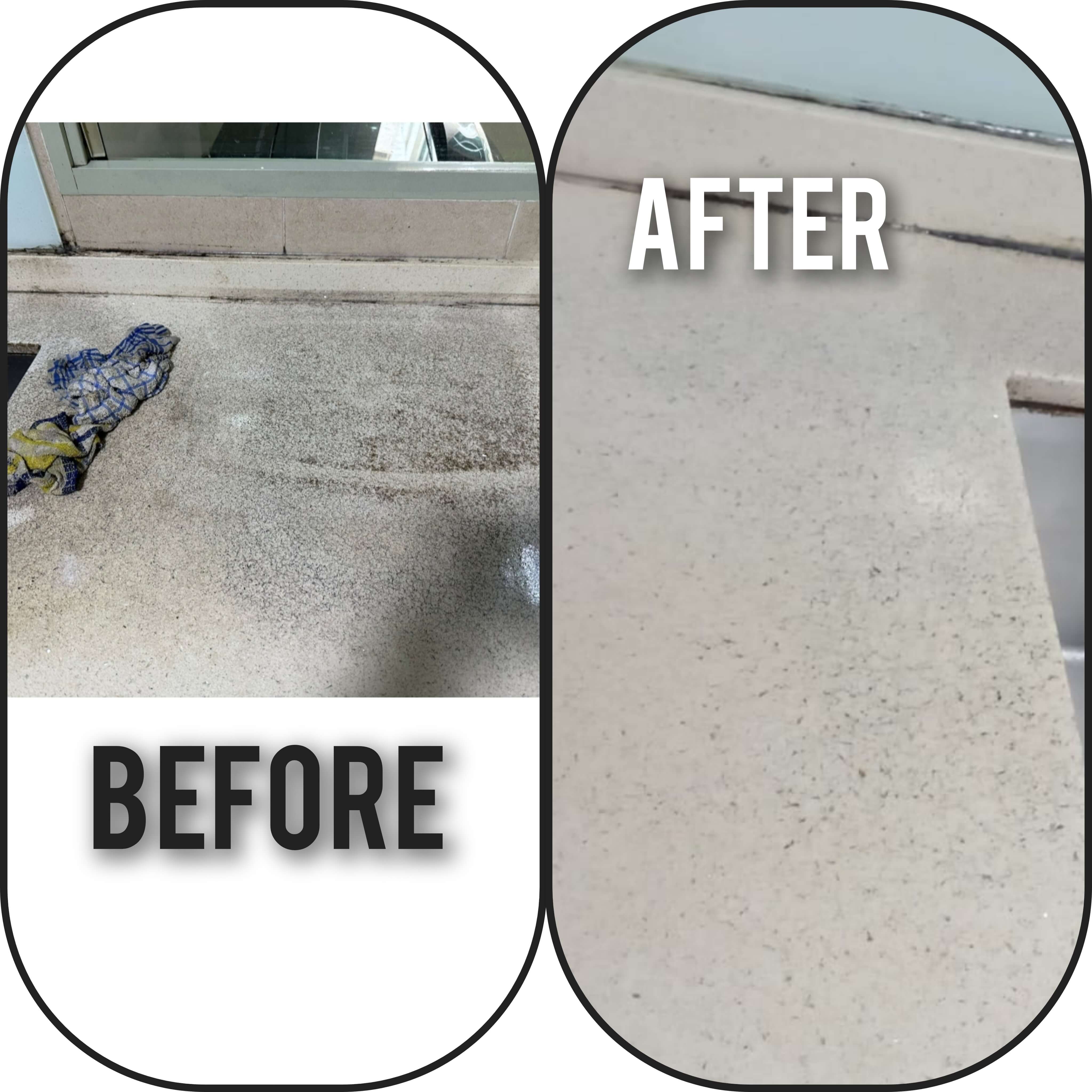 Before and after marble polishing service