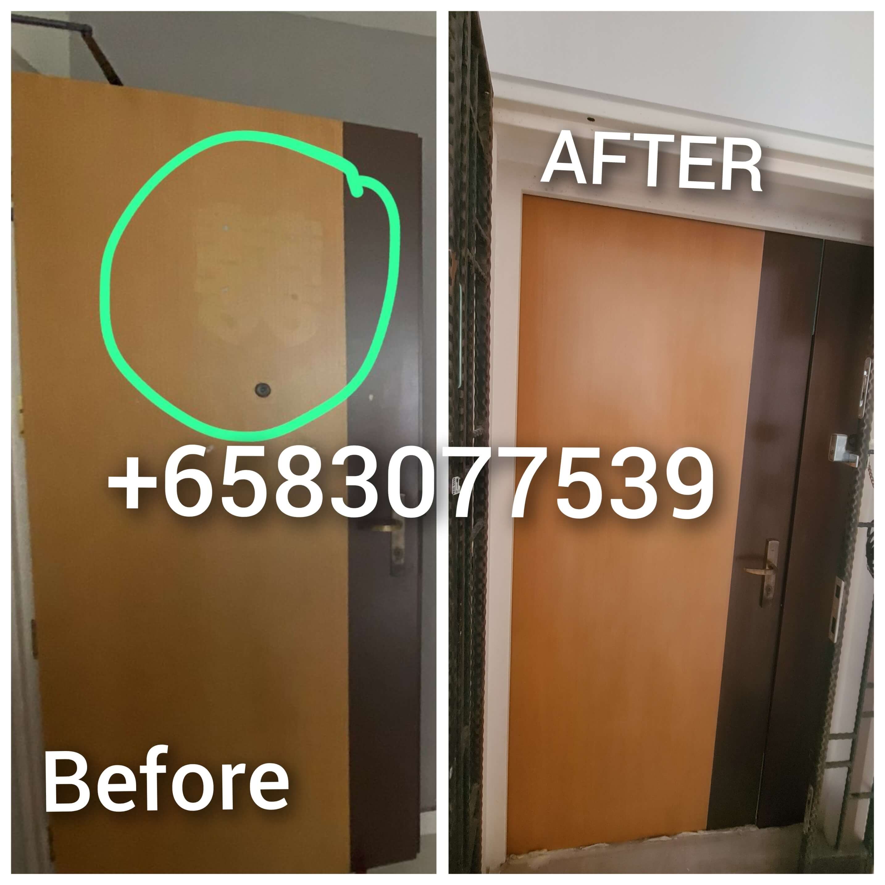Before painting and after painting effect